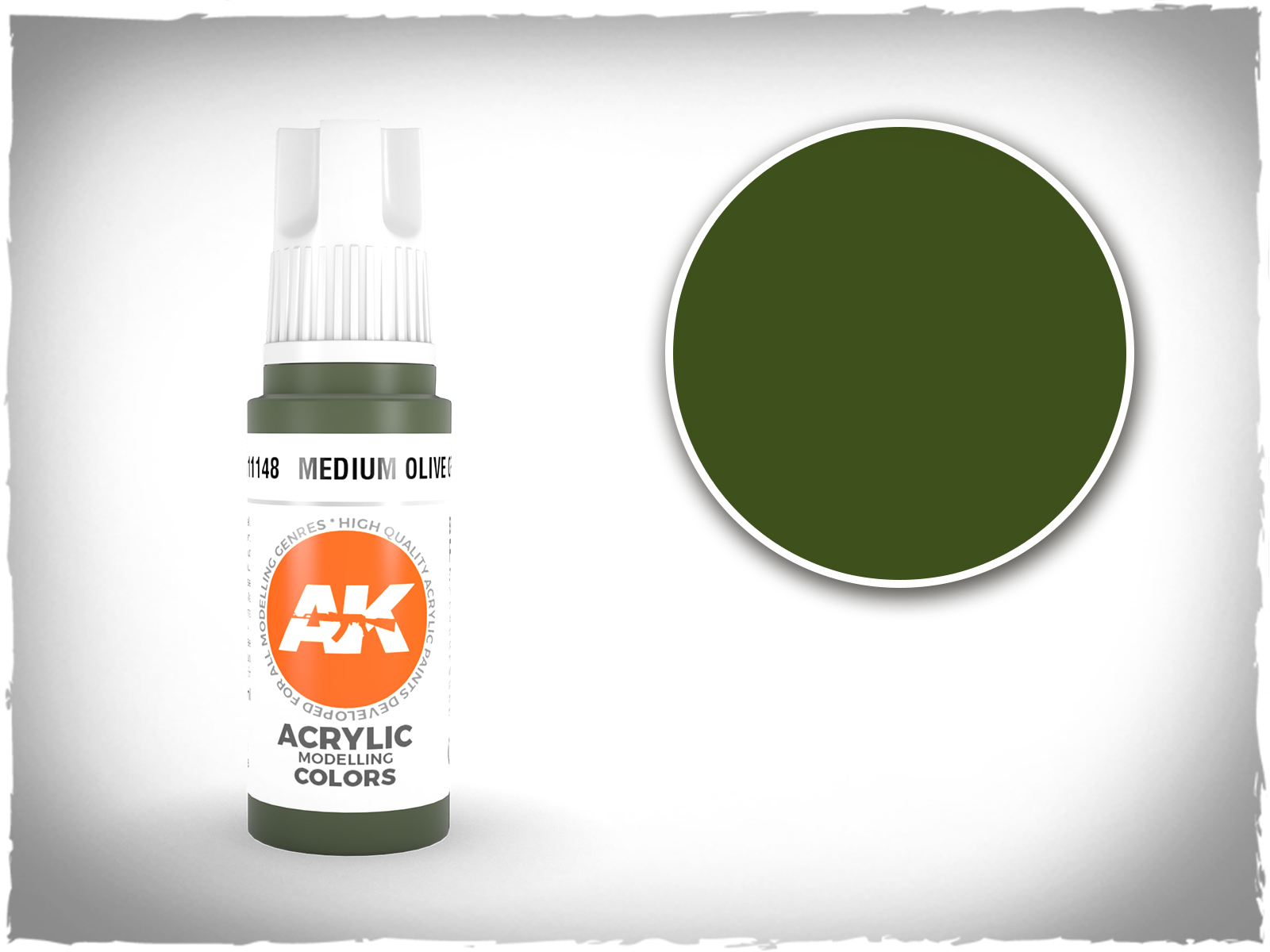 AK acrylic colors 3rd gen - AK11148 - Medium Olive Green | DeepCut Studio